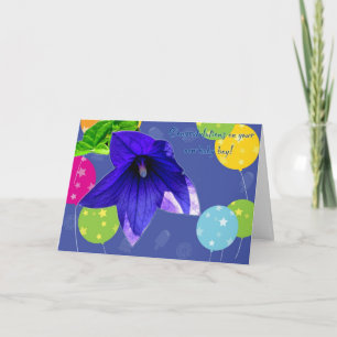 Ballon Bloem Nieuw Baby Jongen Felicitatiekaart Kaart