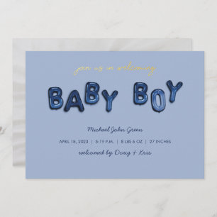 Ballon Blue Boy Mylar - Aankondiging Baby