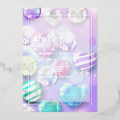 Ballon Bokeh Verjaardagsfeestje Folie Uitnodiging (Voorkant)