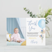 Ballon Boy Foto Hartelijk dank Bedankkaart (Staand voorkant)