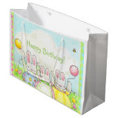 Ballon Bunnies Gift Bag Large Cadeautasje (Voorkant Gekanteld)