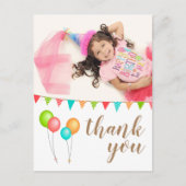 Ballon Bunting Flags Dank u wel de foto van Birthd Briefkaart (Voorkant)