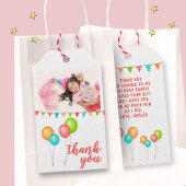 Ballon Bunting Flags Dank u wel de foto van Birthd Cadeaulabel