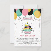 BALLON CAKE CANDLE KIND VERJAARDAGSFEEST KAART (Voorkant)