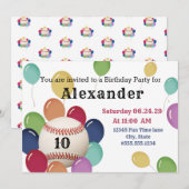 Ballon Colorful Ballon Baseball Sports Birthday (Voorkant / Achterkant)