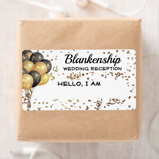 Ballon Confetti Aangepaste naam Label voor weddens (Insitu)