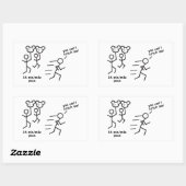 Ballon Dames Sticker! Rechthoekige Sticker (Vel)