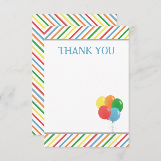 Ballon Dank U Nota Vlakke Kaart voor Jonge geitjes (Voorkant / Achterkant)