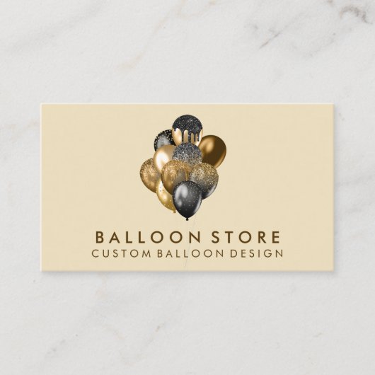 Ballon Decor Boho rustiek goud glans Visitekaartje (Voorkant)