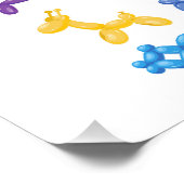 Ballon Dier Kleur Patroon - Kinder & Clown Party Perfect Poster (Hoek)