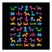 Ballon Dier Kleur Patroon - Kinder & Clown Party Perfect Poster (Voorkant)