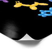 Ballon Dier Kleur Patroon - Kinder & Clown Party Perfect Poster (Hoek)