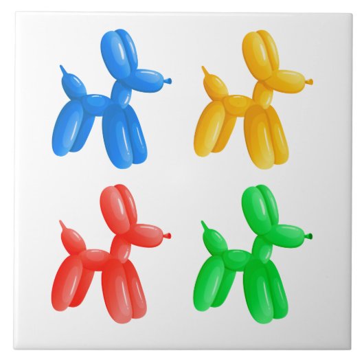 Ballon Dier Kleur Patroon - Kinder & Clown Party Tegeltje (Voorkant)