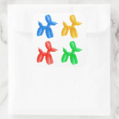 Ballon Dier Kleur Patroon - Kinder & Clown Party Vierkante Sticker (Tas)