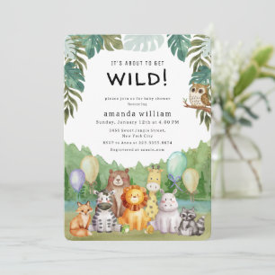 Ballon Dierenrijk Safari Dieren Baby Shower Kaart