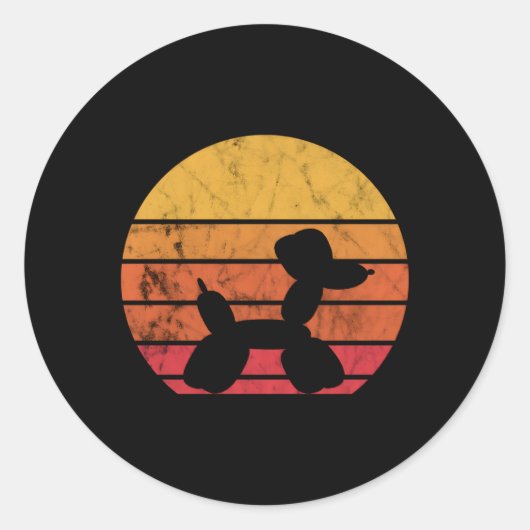 Ballon Dierlijke Ballon Twister Ronde Sticker (Voorkant)