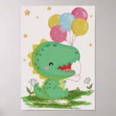 Ballon Dinosaur Kinderkamer Print Kinderkamer Post (Voorkant)