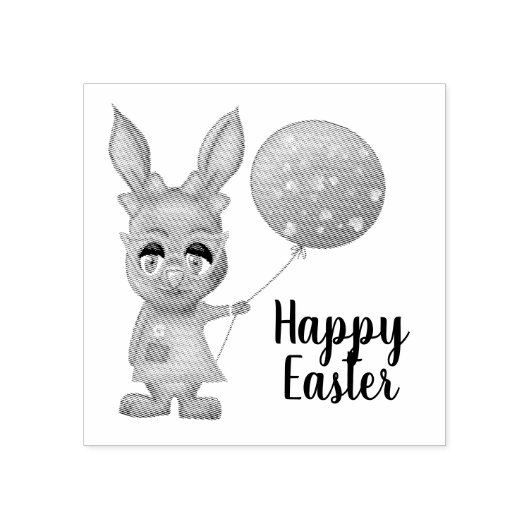 Ballon Diva Bunny Easter Custom Happy Easter Rubberstempel (Afrduk)