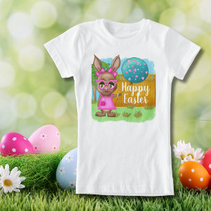 Ballon Diva Bunny Grappig Roze Brillen Pasen T-shirt
