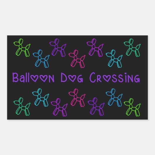 Ballon Dog Crossing Stickers (Voorkant)