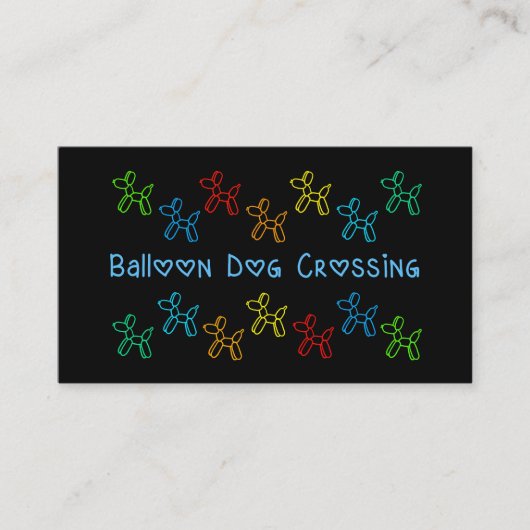 Ballon Dog Crossing Visitekaartjes (Voorkant)