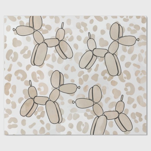 Ballon Dog Leoprad patroon Cadeaupapier (Vlak)