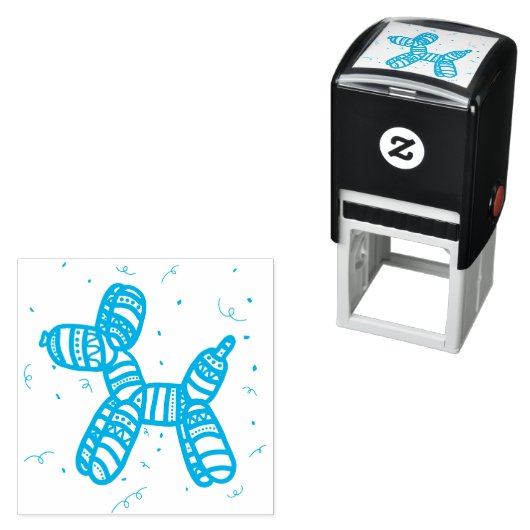Ballon Dog Party Self-Inking Rubber Stamp Zelfinktende Stempel (In situ)