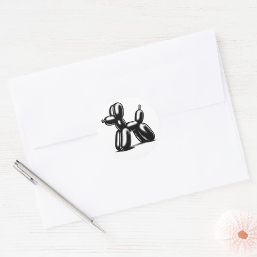 Ballon Dog Ronde Sticker (Envelop)
