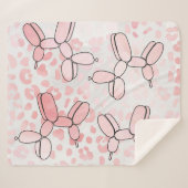 Ballon Dog roze patroon Sherpa Deken (Voorkant (horizontaal))