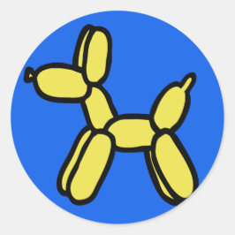Ballon Dog Stickers in Blue and Yellow