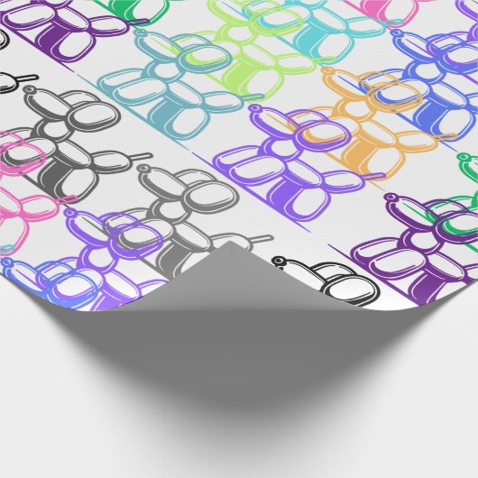 Ballon Dog Wrapping Paper Multi Color Cadeaupapier (Hoek)