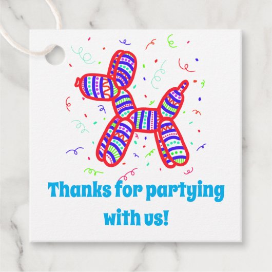 Ballon Dogs Party Favor Labels (Voorkant)
