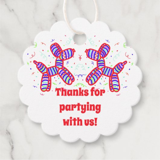 Ballon Dogs Party Favor Labels (Voorkant)