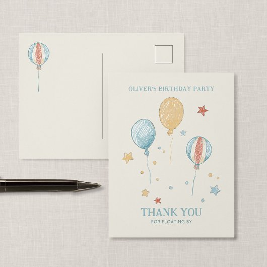 Ballon Droomfeest Bedankkaart Briefkaart