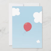 BALLON eerste verjaardagsfeest nodigen blauwe heme Kaart (Achterkant)