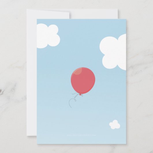 BALLON eerste verjaardagsfeest nodigen blauwe heme Kaart (Achterkant)