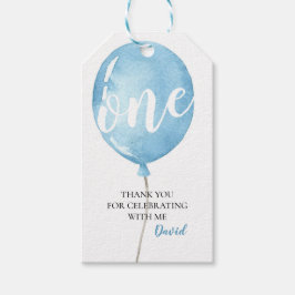 Ballon eerste verjaardagsjongen dank u Label Cadeaulabel