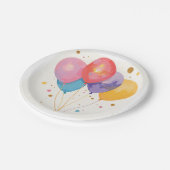 Ballon en Bubbels Waterverf Kleurrijke Kunst Papieren Bordje (Gekanteld)