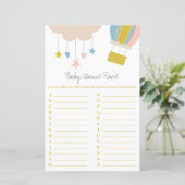 Ballon en Cloud Baby Name Race Baby shower Game (Staand voorkant)