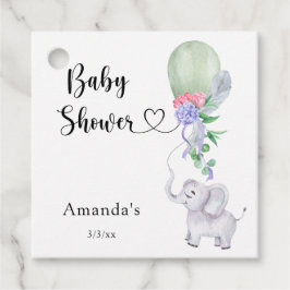 Ballon en Olifant Baby shower Bedankjes Labels