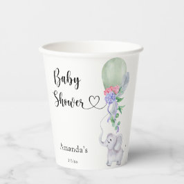 Ballon en Olifant Baby shower Papieren Bekers
