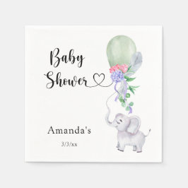 Ballon en Olifant Baby shower Servet