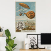 Ballon en parachute 1797 poster (Thuiskantoor)