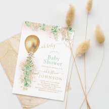 Ballon Eucalyptus Gold Glitter Baby shower
