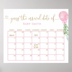 Ballon Eucalyptus Guess Baby Vervaldatum Kalender Poster
