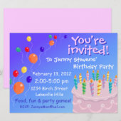 Ballon Festoned Pink Frosting Birthday Cake Kaart (Voorkant / Achterkant)