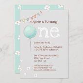 Ballon & Flags 1e uitnodiging (Voorkant / Achterkant)