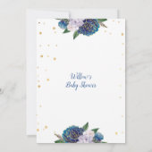 Ballon Floral Boy Baby shower Invitation Kaart (Achterkant)