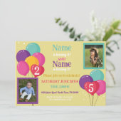 Ballon foto verjaardagsfeestje Confetti jongen mei Kaart (Staand voorkant)