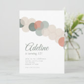 Ballon Garland Birthday Invitation Kaart (Staand voorkant)